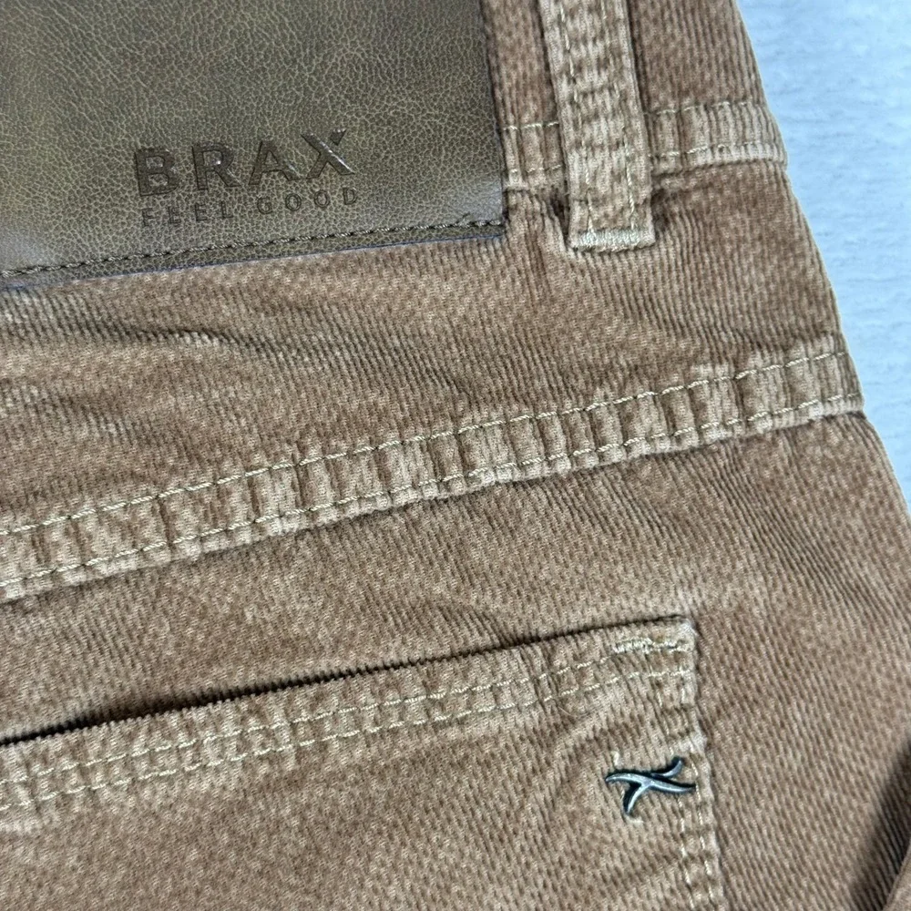 Brax Cooper Fancy Regular Fit Corduroy Pants Mens 36/34 Brown 5-Pocket 85-3834